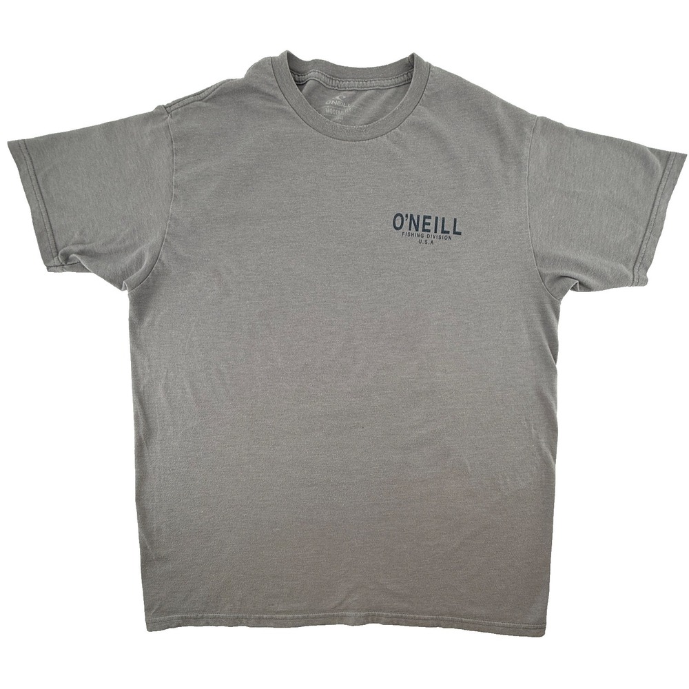 O'Neill Mens T Shirt Size Large Gray Logo Fishing Casual Short Sleeve Tee